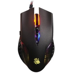 MOUSE A4tech, gaming, cu fir, USB, optic, 3200 dpi, butoane/scroll 8/1, iluminare, butoane programabile, negru, "Q50" (timbru ve
