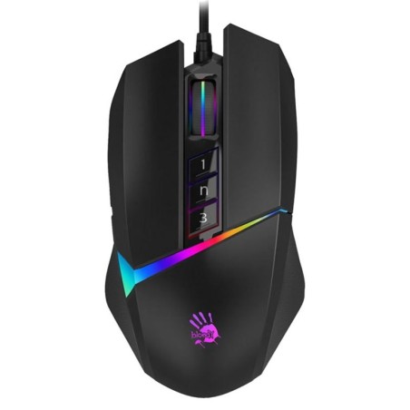 MOUSE A4tech, gaming, cu fir, USB, optic, 10000 dpi, butoane/scroll 8/1, iluminare, butoane programabile, negru, "W60-MAX" (timb