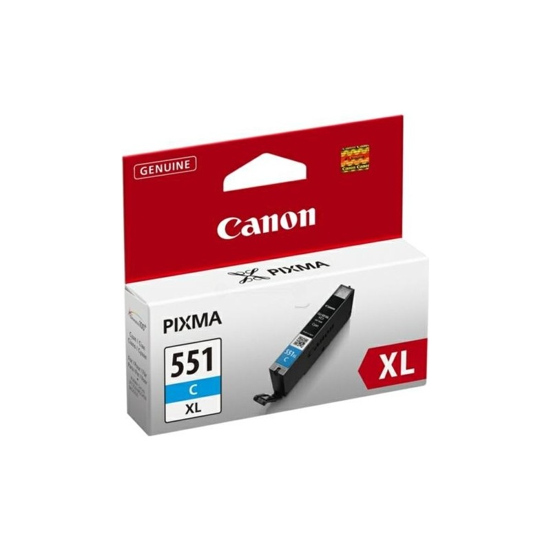 Cartus Cerneala Original Canon Cyan, CLI-551XLC, pentru Pixma IP-7250|8750|IX-6850|MG-5450|5550|5650|6350|6450|6650|7150|7550|MX