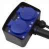 PRELUNGITOR LOGILINK, Schuko x 2, conectare prin Schuko (T), cablu 2 m, 16 A, fara protectie, exterior, negru, "LPS214" (timbru 