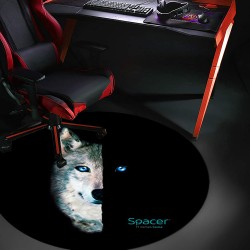 Covor pentru scaun gaming SPACER, protectie parchet, cauciuc si material textil, 1200 x 3mm, rotund, WOLF 46501470 "SPFP-WOLF-12