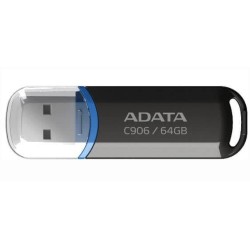 MEMORIE USB 2.0 ADATA 64 GB, cu capac, carcasa plastic, negru, "AC906-64G-RBK" (timbru verde 0.03 lei)