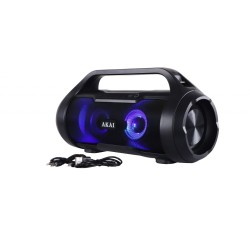BOXE portabile AKAI, compact 2.0, RMS 15W, Bluetooth, conector Bluetooth, Jack 3.5mm, USB, negru, "ABTS-50" (timbru verde 4.00 l