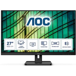MONITOR  AOC 27 inch, Multimedia, IPS, Full HD (1920 x 1080), Wide, 250 cd/mp, 4 ms, HDMI, VGA, DisplayPort, 45507108 "27E2QAE" 
