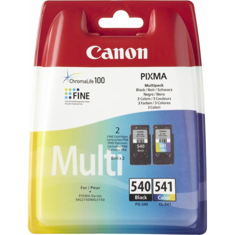 Combo-Pack  Original Canon Black/Color, PG-540/CL-541, pentru Pixma MG2150|MG2250|MG3150|MG3250|MG3550|MG3650|MG4150|MG4250|MX37