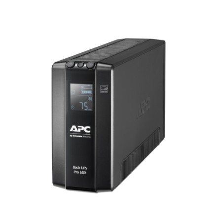UPS APC "Back-UPS", Line int., mini Tower, AVR, IEC x 6, display LCD, back-up 11 - 20 min. "BR650MI" (timbru verde 11 lei)