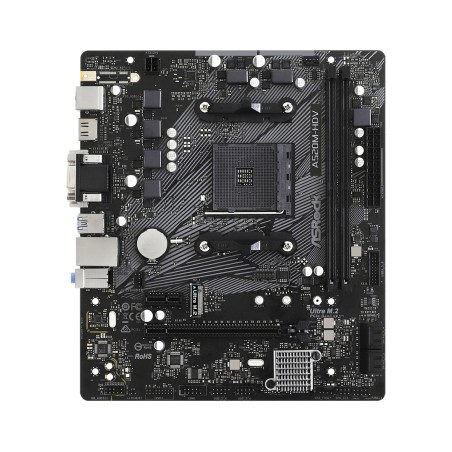 PLACA de BAZA Asrock "A520M-HDV", skt AM4, mATX, AMD A520, 2 x DDR4, max. 64 GB, 4 x SATA, 1 x M.2, 7.1, "A520M-HDV"