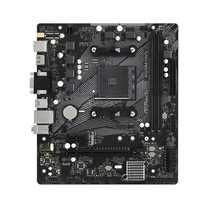 PLACA de BAZA Asrock "A520M-HVS", skt AM4, mATX, AMD A520, 2 x DDR4, max. 64 GB, 4 x SATA, 1 x M.2, 7.1, "A520M-HVS"