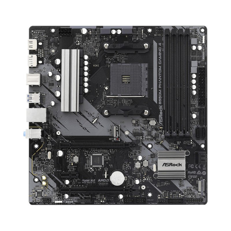 PLACA de BAZA Asrock "B550M PHANTOM GAM4", skt AM4, mATX, AMD B550, 4 x DDR4, max. 128 GB, 4 x SATA, 2 x M.2, 7.1, "B550M PHANTO