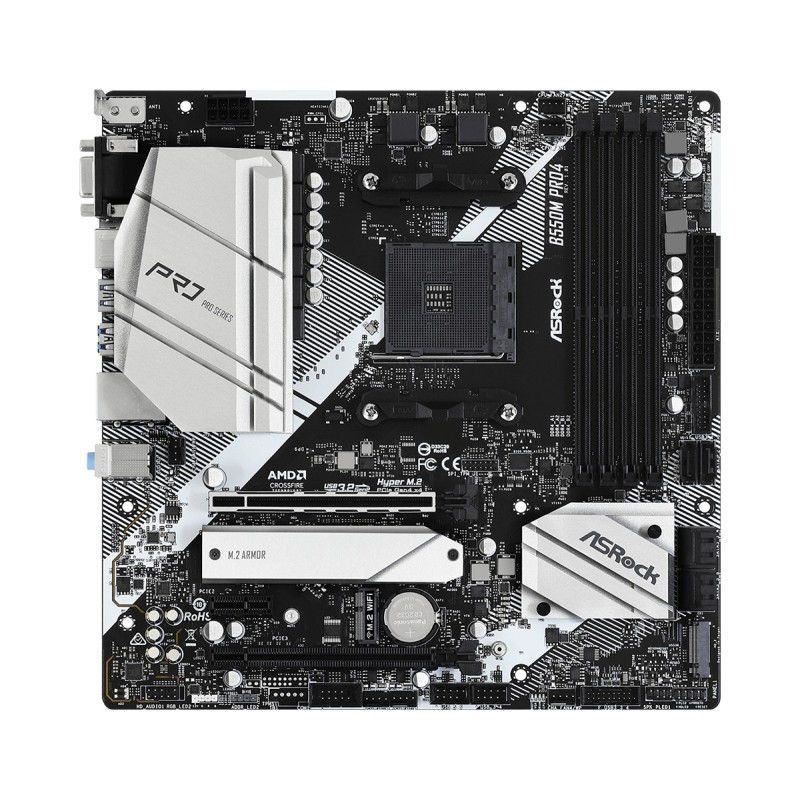 PLACA de BAZA Asrock "B550M PRO4", skt AM4, mATX, AMD B550, 4 x DDR4, max. 128 GB, 6 x SATA, 2 x M.2, 7.1, "B550M PRO4"