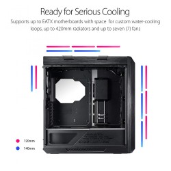 CARCASA ASUS Middle Tower, E-ATX, "ROG Strix Helios", fara sursa, sticla securizata, fan x 4, USB 3.1 gen1x4, USB 3.1 gen 2 Type