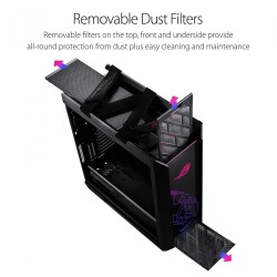 CARCASA ASUS Middle Tower, E-ATX, "ROG Strix Helios", fara sursa, sticla securizata, fan x 4, USB 3.1 gen1x4, USB 3.1 gen 2 Type