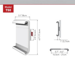 SUPORT de perete BARKAN, pt 1 TV/monitor plat, diag. max 7 inch, rotatie, max tablete, "T50"