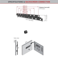 SUPORT de perete BARKAN, pt 1 TV/monitor plat, diag. max 58 inch, fix, max 25 kg, "E304"