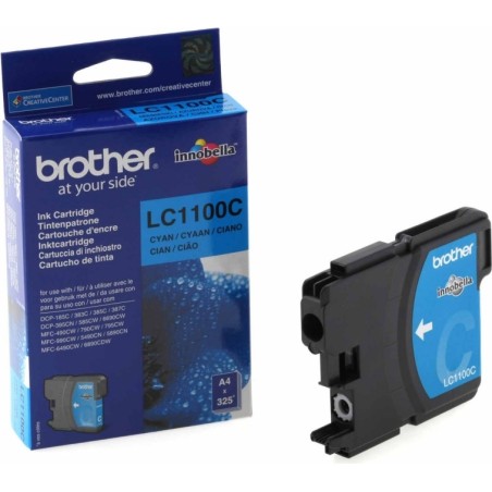 Cartus Cerneala Original Brother Cyan, LC1100C, pentru DCP-385|395|585|6690|J715|MFC-490|5490|5895|6490|6890|790, 325, (timbru v