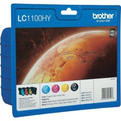 Combo-Pack  Original Brother CMYK, LC1100HYVALBP, pentru DCP-6690|MFC-5895|MFC-6490|MFC-6890, 1 x 4503x325, (timbru verde 0.60 l