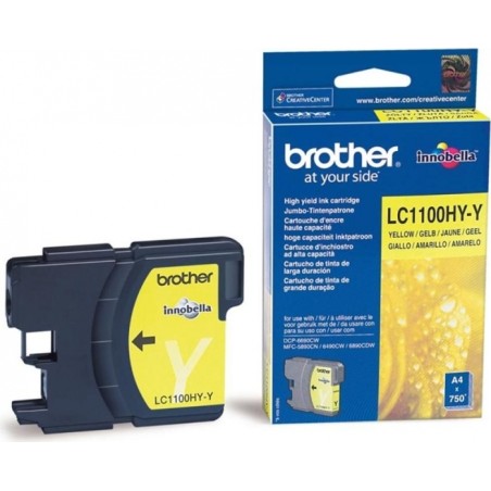 Cartus Cerneala Original Brother Yellow, LC1100HYY, pentru DCP-6690|MFC-5895|MFC-6490|MFC-6890, 750, (timbru verde 0.15 lei), "L