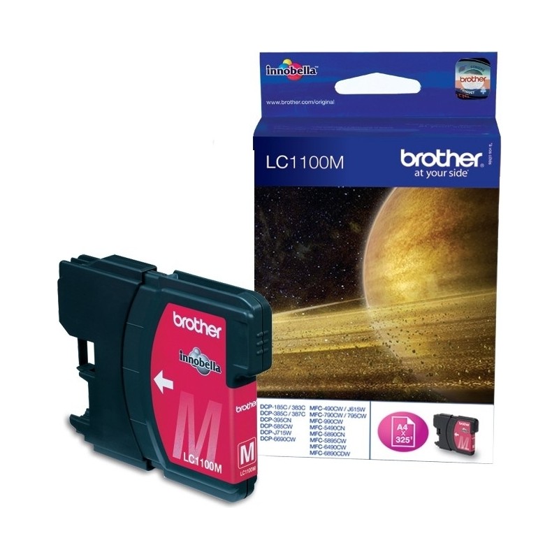 Cartus Cerneala Original Brother Magenta, LC1100M, pentru DCP-385|395|585|6690|J715|MFC-490|5490|5895|6490|6890|790, 325, (timbr