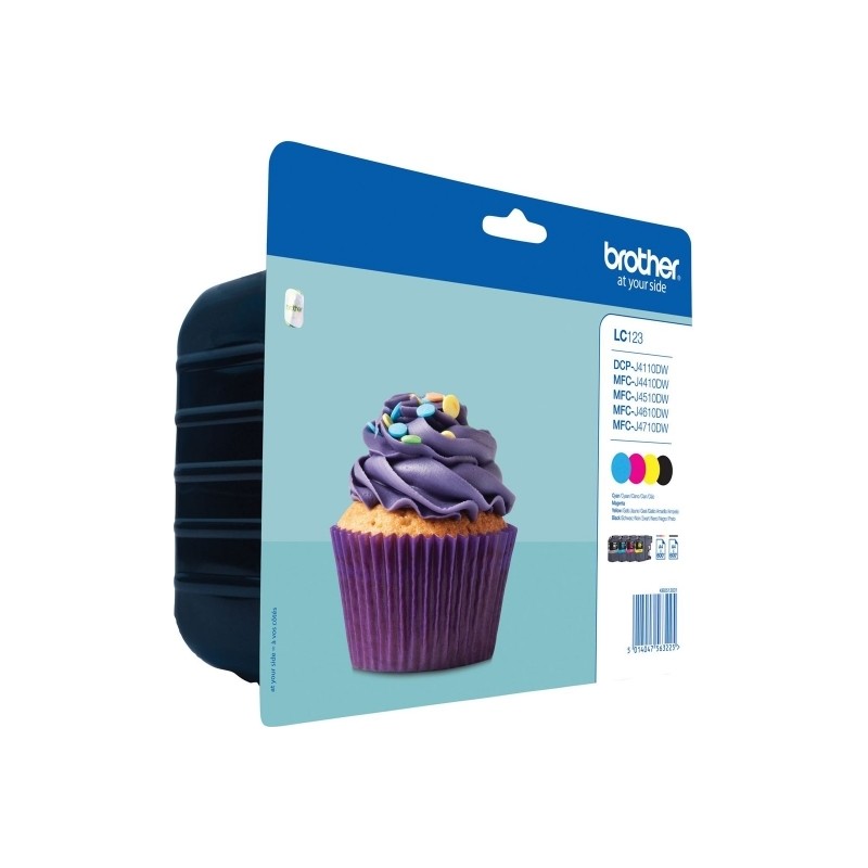 Combo-Pack  Original Brother CMYK, LC123VALBP, pentru DCP-J4110| MFC-J4410|J4510|J4610|J4710|J6520|J6920, 4x600, (timbru verde 0