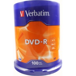 DVD-R VERBATIM  4.7GB, 120min, viteza 16x, 100 buc, Single Layer, spindle, "Matt Silver" "43549"