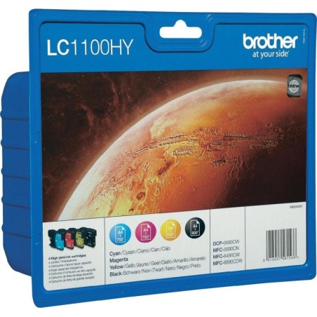 Combo-Pack  Original Brother CMYK, LC1100HYVALBP, pentru DCP-6690|MFC-5895|MFC-6490|MFC-6890, 1 x 4503x325, (timbru verde 0.60 l