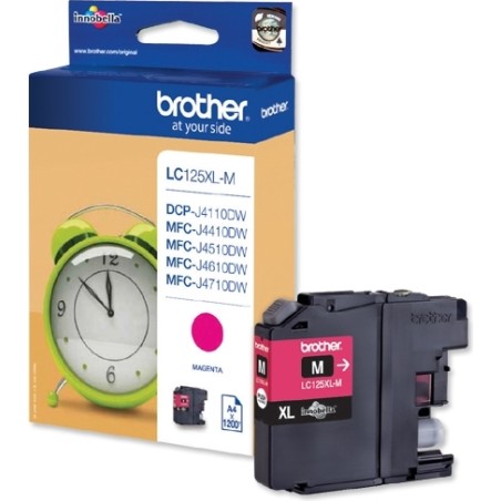 Cartus Cerneala Original Brother Magenta, LC125XLM, pentru DCP-J4110|MFC-J4410|J4510|J4610|J4710|J6520|J6920, 1.2K, (timbru verd