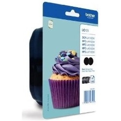 Dual-Pack  Original Brother Black, LC123BKBP2, pentru DCP-J4110| MFC-J4410|J4510|J4610|J4710|J6520|J6920, 2x600, (timbru verde 0