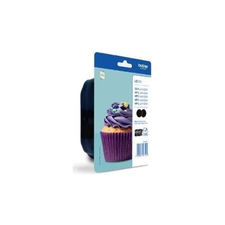 Dual-Pack  Original Brother Black, LC123BKBP2, pentru DCP-J4110| MFC-J4410|J4510|J4610|J4710|J6520|J6920, 2x600, (timbru verde 0