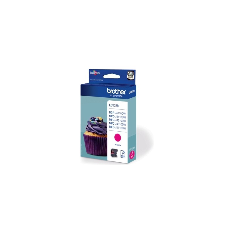 Cartus Cerneala Original Brother Magenta, LC123M, pentru DCP-J4110| MFC-J4410|J4510|J4610|J4710|J6520|J6920, 600, (timbru verde 