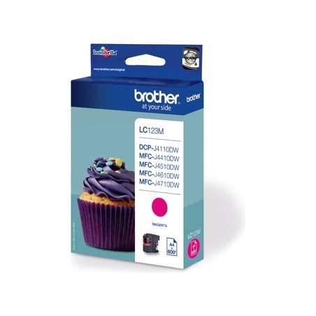 Cartus Cerneala Original Brother Magenta, LC123M, pentru DCP-J4110| MFC-J4410|J4510|J4610|J4710|J6520|J6920, 600, (timbru verde 