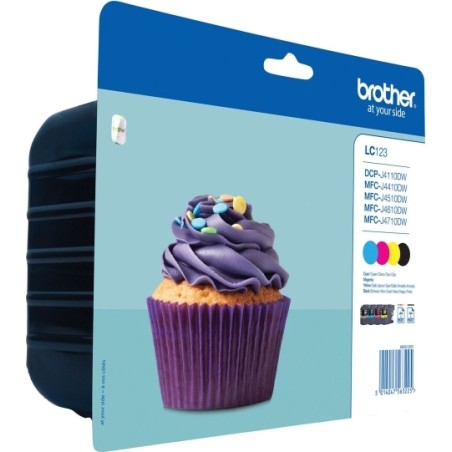 Combo-Pack  Original Brother CMYK, LC123VALBP, pentru DCP-J4110| MFC-J4410|J4510|J4610|J4710|J6520|J6920, 4x600, (timbru verde 0