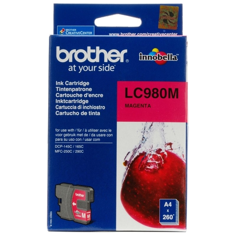 Cartus Cerneala Original Brother Magenta, LC980M, pentru DCP-145C|165C|195C|365C|375C|MFC-250C|290C|295CN, 295,, (timbru verde 0