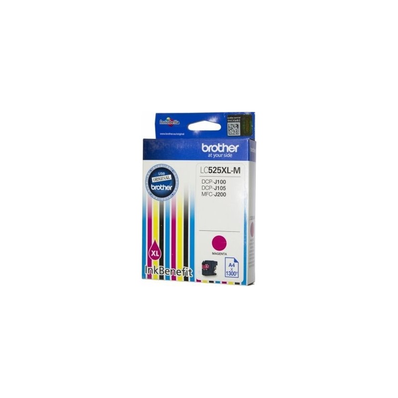 Cartus Cerneala Original Brother Magenta, LC525XLM, pentru DCP-J100|J105|MFC-J200, 1.3K, (timbru verde 0.15 lei), "LC525XLM"