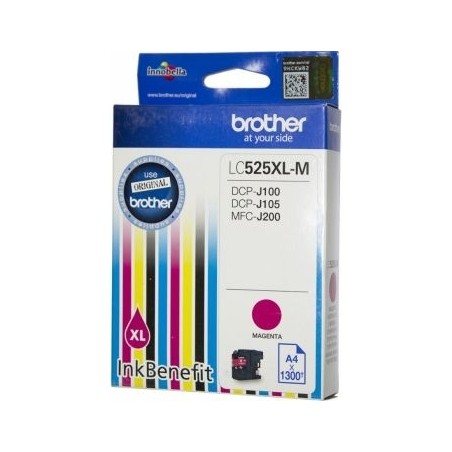 Cartus Cerneala Original Brother Magenta, LC525XLM, pentru DCP-J100|J105|MFC-J200, 1.3K, (timbru verde 0.15 lei), "LC525XLM"