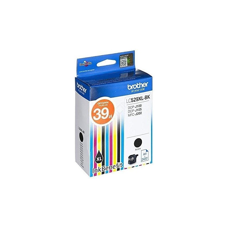 Cartus Cerneala Original Brother Black, LC529XLBK, pentru DCP-J100|J105|MFC-J200, 2.4K, (timbru verde 0.15 lei), "LC529XLBK"