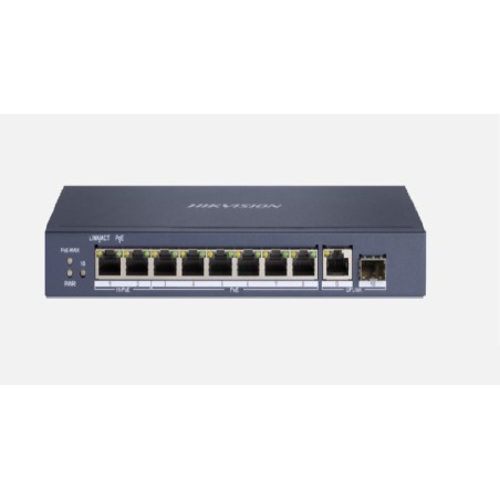 SWITCH PoE HIKVISION, port Gigabit x 8, SFP SFP x 1, carcasa metalica, "DS-3E0510HP-E" (timbru verde 2 lei)