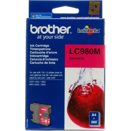 Cartus Cerneala Original Brother Magenta, LC980M, pentru DCP-145C|165C|195C|365C|375C|MFC-250C|290C|295CN, 295,, (timbru verde 0