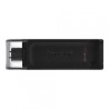 MEMORIE USB Type-C KINGSTON 64 GB, cu capac, carcasa plastic, negru, "DT70/64GB" (timbru verde 0.03 lei)