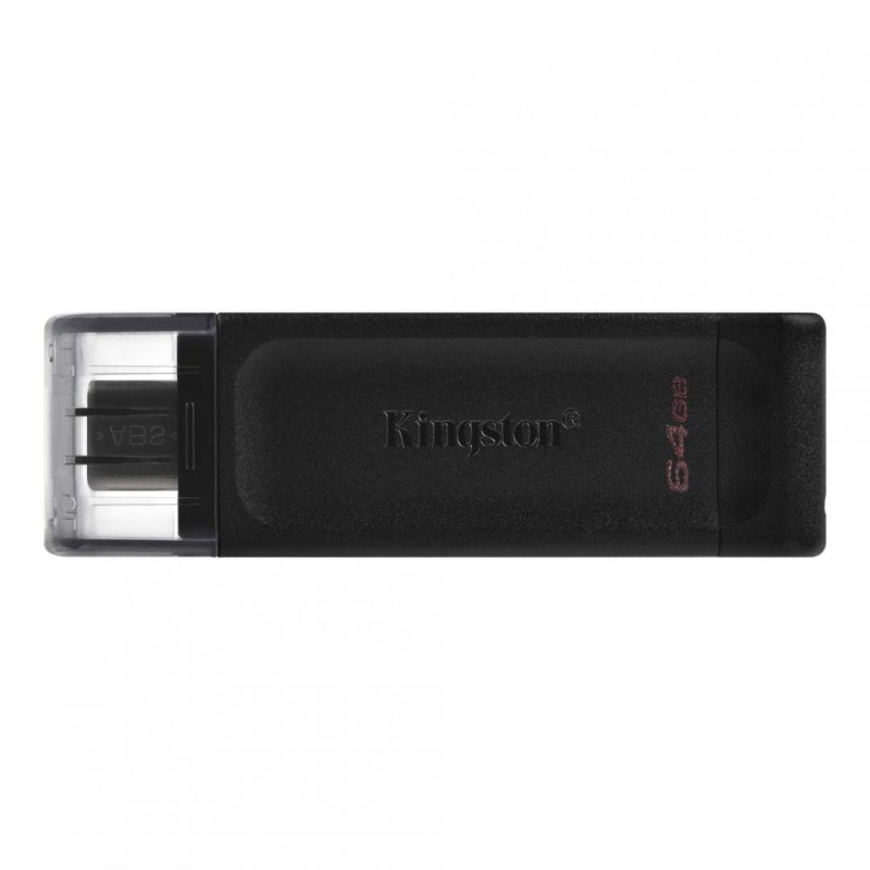 MEMORIE USB Type-C KINGSTON 64 GB, cu capac, carcasa plastic, negru, "DT70/64GB" (timbru verde 0.03 lei)