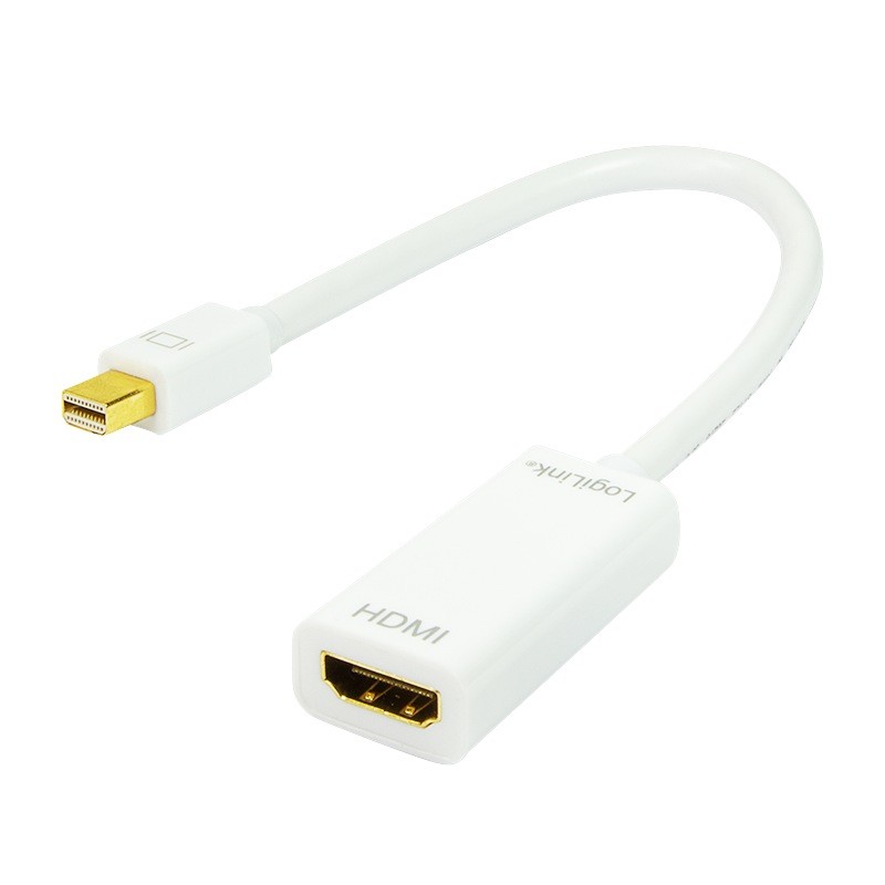 CABLU video LOGILINK, adaptor Mini-DisplayPort (T) la HDMI (M), 15cm, rezolutie maxima Full HD (1920 x 1080) la 60 Hz, alb, "CV0