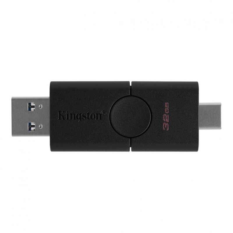 MEMORIE USB 3.2 | USB 3.2 Type-C KINGSTON 32 GB, clasica, carcasa plastic, negru, "DTDE/32GB" (timbru verde 0.03 lei)
