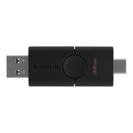 MEMORIE USB 3.2 | USB 3.2 Type-C KINGSTON 32 GB, clasica, carcasa plastic, negru, "DTDE/32GB" (timbru verde 0.03 lei)