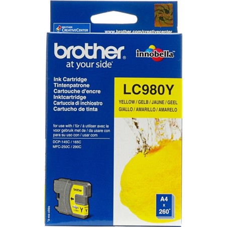 Cartus Cerneala Original Brother Yellow, LC980Y, pentru DCP-145C|165C|195C|365C|375C|MFC-250C|290C|295CN, 295,, (timbru verde 0.