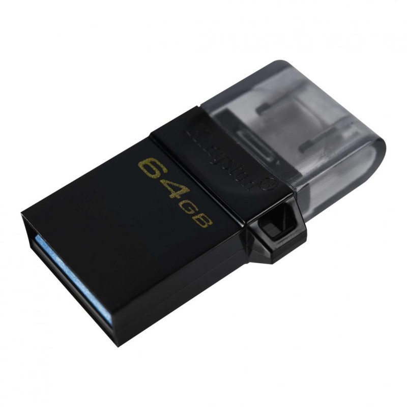 MEMORIE USB 3.2 | microUSB KINGSTON 64 GB, cu capac, carcasa plastic, negru, "DTDUO3G2/64GB" (timbru verde 0.03 lei)