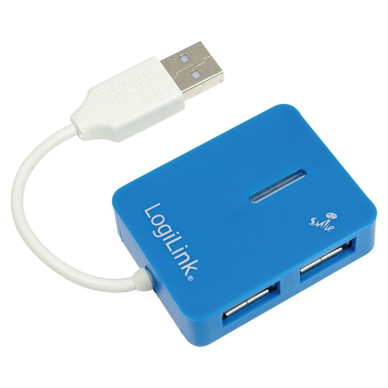 HUB extern LOGILINK, porturi USB: USB 2.0 x 4, conectare prin USB 2.0, cablu 0.05 m, albastru, "UA0136"  (timbru verde 0.8 lei)