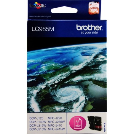 Cartus Cerneala Original Brother Magenta, LC985M, pentru DCP-145C|165C|195C|365C|375C|MFC-250C|290C|295CN, 260,, (timbru verde 0