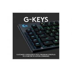 TASTATURA LOGITECH - gaming, "G915", wireless | cu fir, 104 taste format standard (104-108 taste), USB, negru, "920-008962" (tim