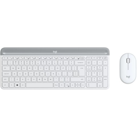 TASTATURA si Mouse LOGITECH, "Slim", wireless, 1000 dpi taste format standard (104-108 taste), mouse alb, 3/1 butoane, 104, "920