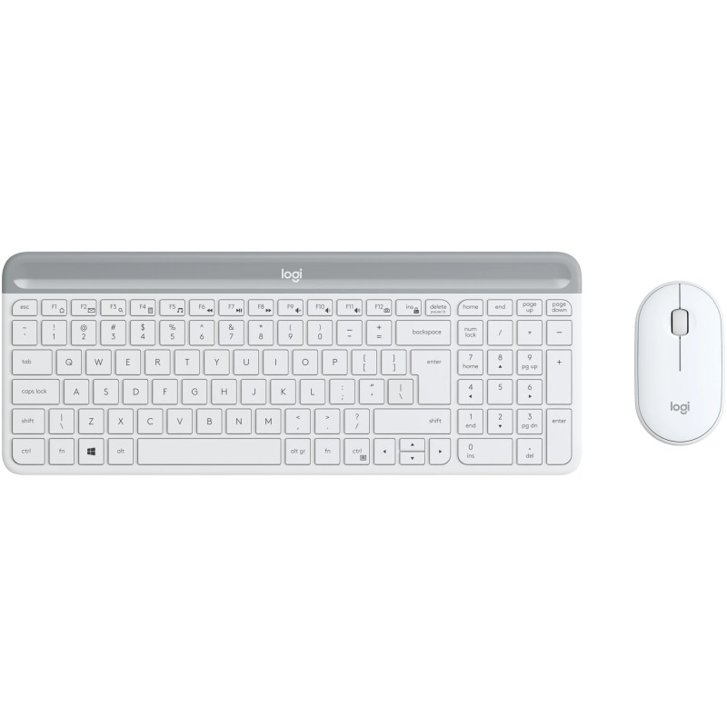 TASTATURA si Mouse LOGITECH, "Slim", wireless, 1000 dpi taste format standard (104-108 taste), mouse alb, 3/1 butoane, 104, "920