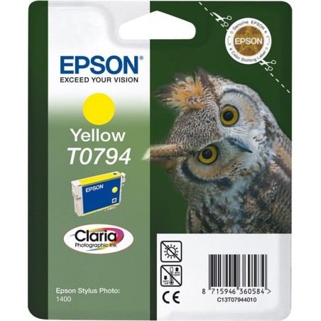 Cartus Cerneala Original Epson Yellow, T0794, pentru Stylus Photo 1400, , (timbru verde 0.15 lei),  "C13T07944010"
